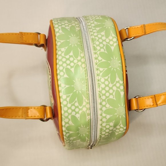 VINTAGE MINI TOTE BAG "DIRTY GIRL" GREEN AND ORANGE - Picture 2 of 8